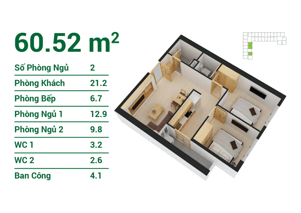 ZEN TOWER QUẬN 12 8 Căn hộ 60.52 m2 tại zen tower