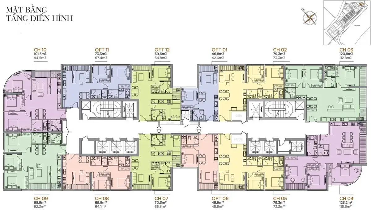 MASTERI MARINA ONE 9 Mặt bằng Dự án Căn hộ Masterise Marina One Ba Son Quận 1