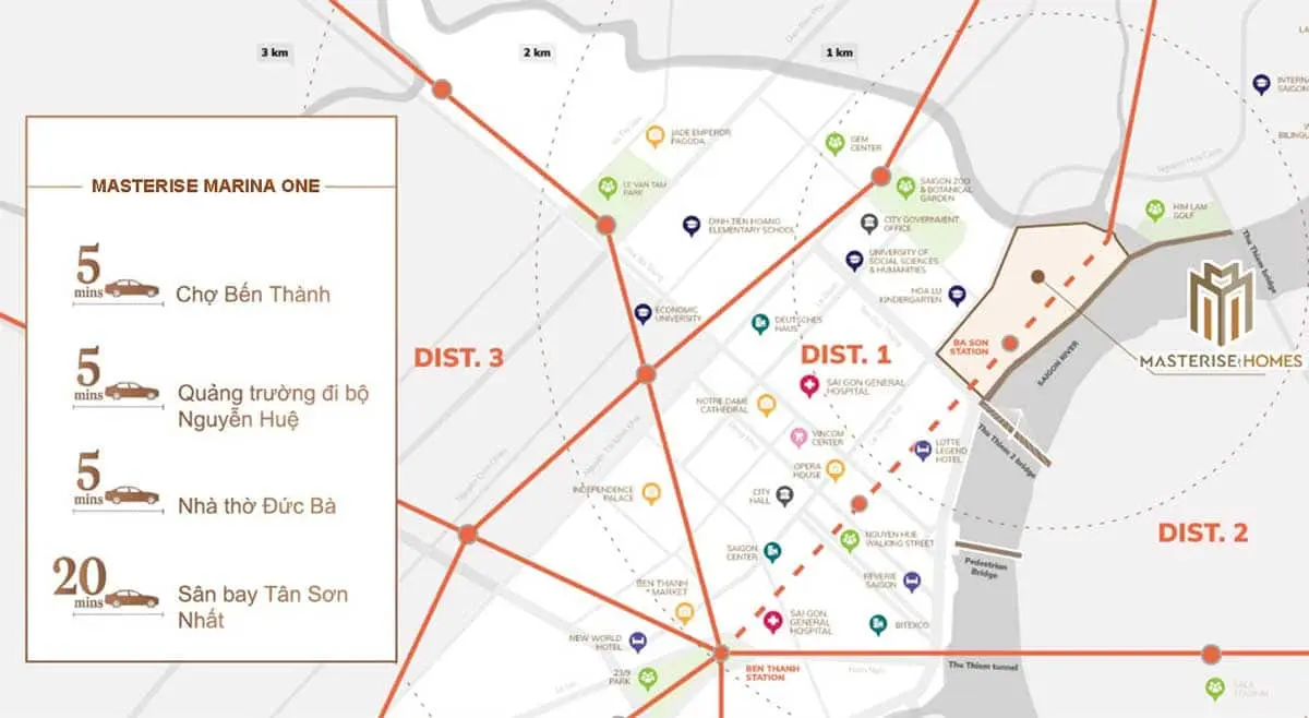 MASTERI MARINA ONE 4 Vị trí Dự án Căn hộ Masterise Marina One Ba Son Quận 1