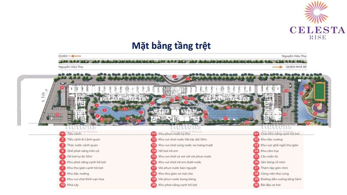 Mặt bằng tầng Trệt Dự án Căn hộ Chung cư Celesta Keppel Land