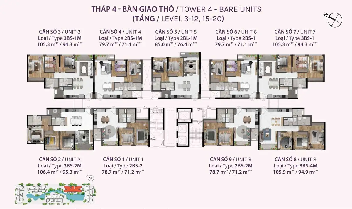 CELESTA RISE KEPPEL LAND NHÀ BÈ 19 Mặt bằng tầng Tháp 4 Dự án Celesta Rise
