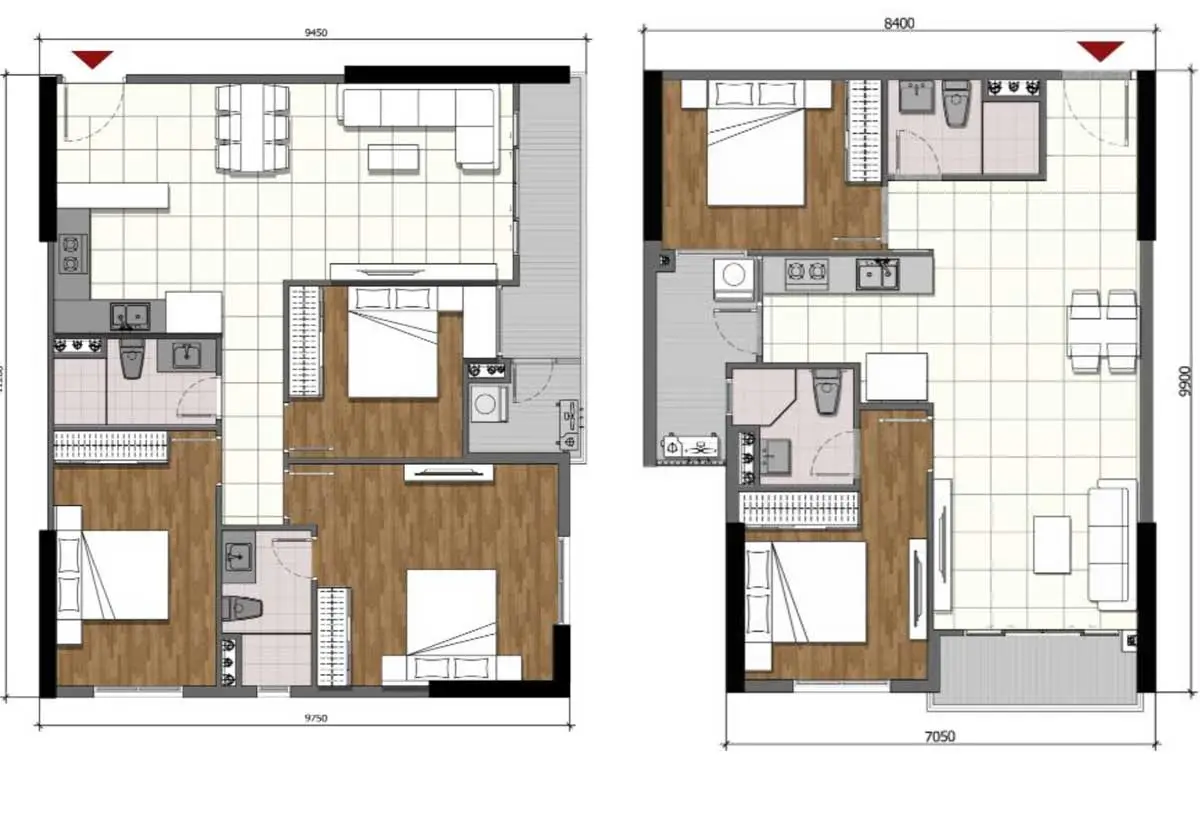 OPAL PREMIUM 7 Thiết kế Căn hộ 3 PN Dự án Gem Premium