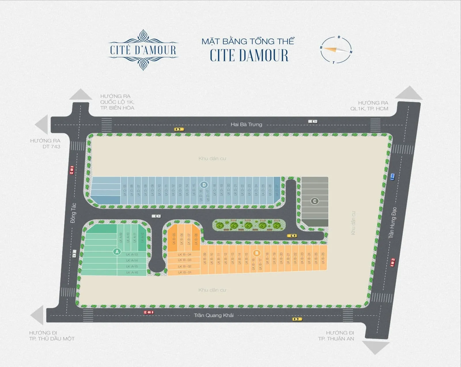 CITE DAMOUR 5 Mặt bằng Tổng thể Dự án Cite Damour Dĩ An Bình Dương