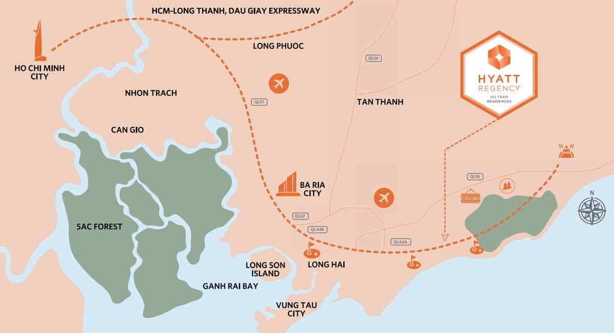 Vị trí Hyatt Regency Ho Tram Residences