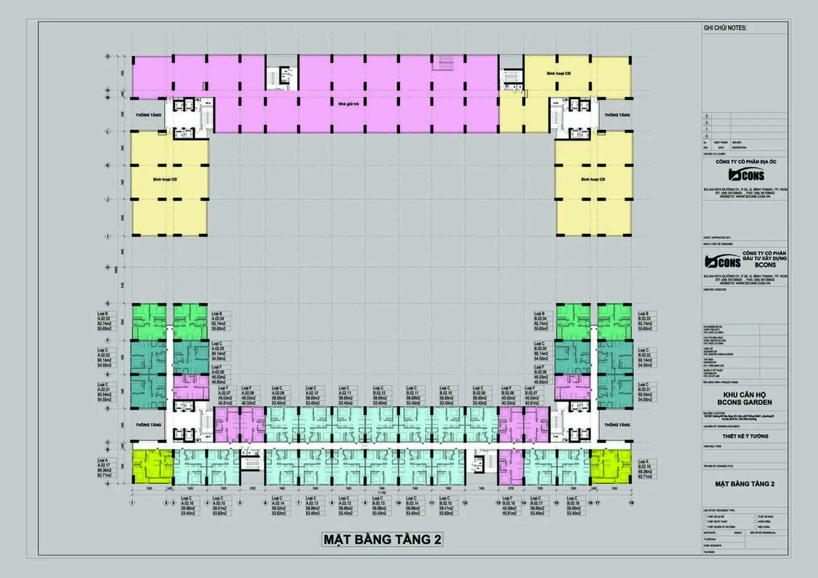 BCONS GARDEN BÌNH DƯƠNG 9 Mặt bằng thiết kế Tầng 2 Dự án Bcons Garden