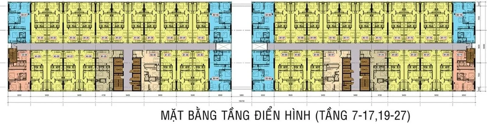 ROXANA PLAZA BÌNH DƯƠNG 6 Mặt bằng Tầng 7 -17 ,19 -27