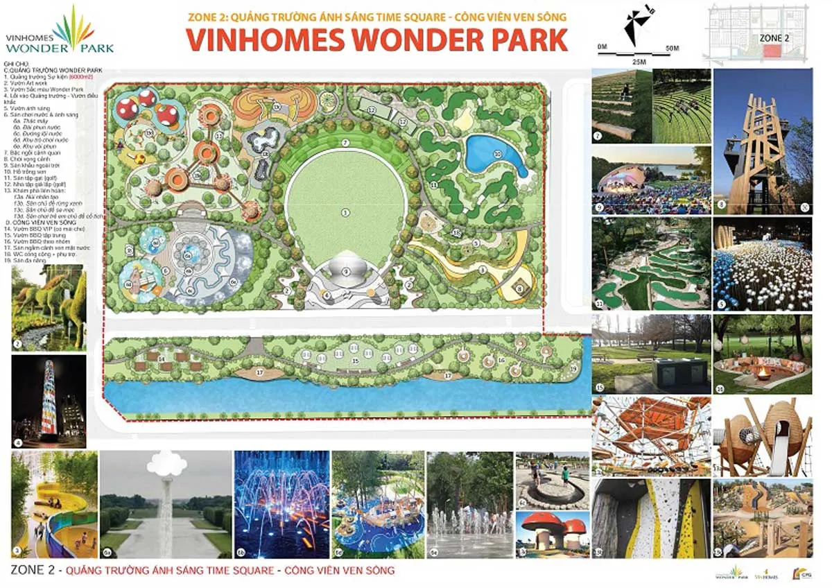 Vinhomes Wonder Park 10 Tiện ích nội khu Zone 2 Công viên Ánh Sáng Time Square Vinhomes Wonder Park