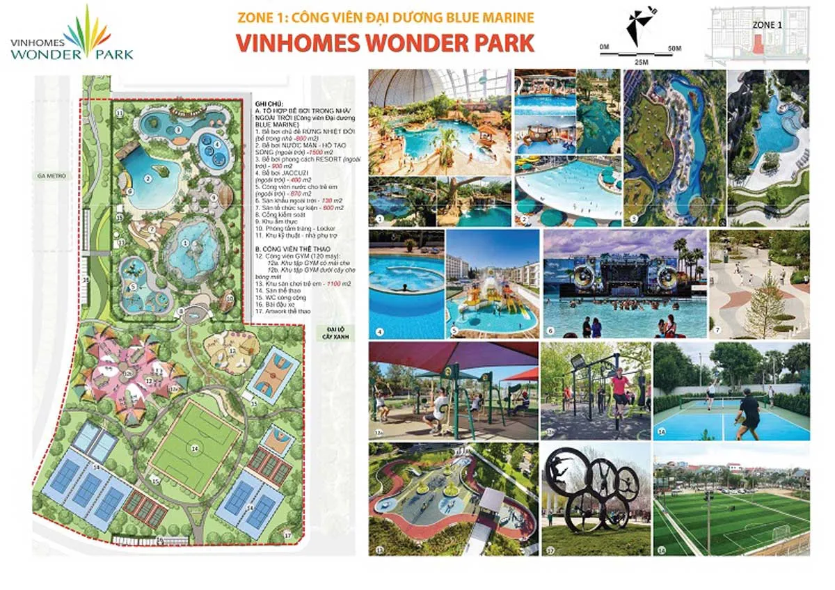 Vinhomes Wonder Park 9 Tiện ích nội khu Zone 1 Công viên Đại Dương Blue Marine Vinhomes Wonder Park
