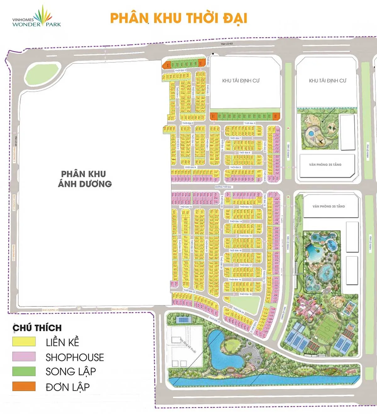 Vinhomes Wonder Park 13 Mặt bằng Phân khu Thời Đại Dự án Khu đô thị Vinhomes Wonder Park