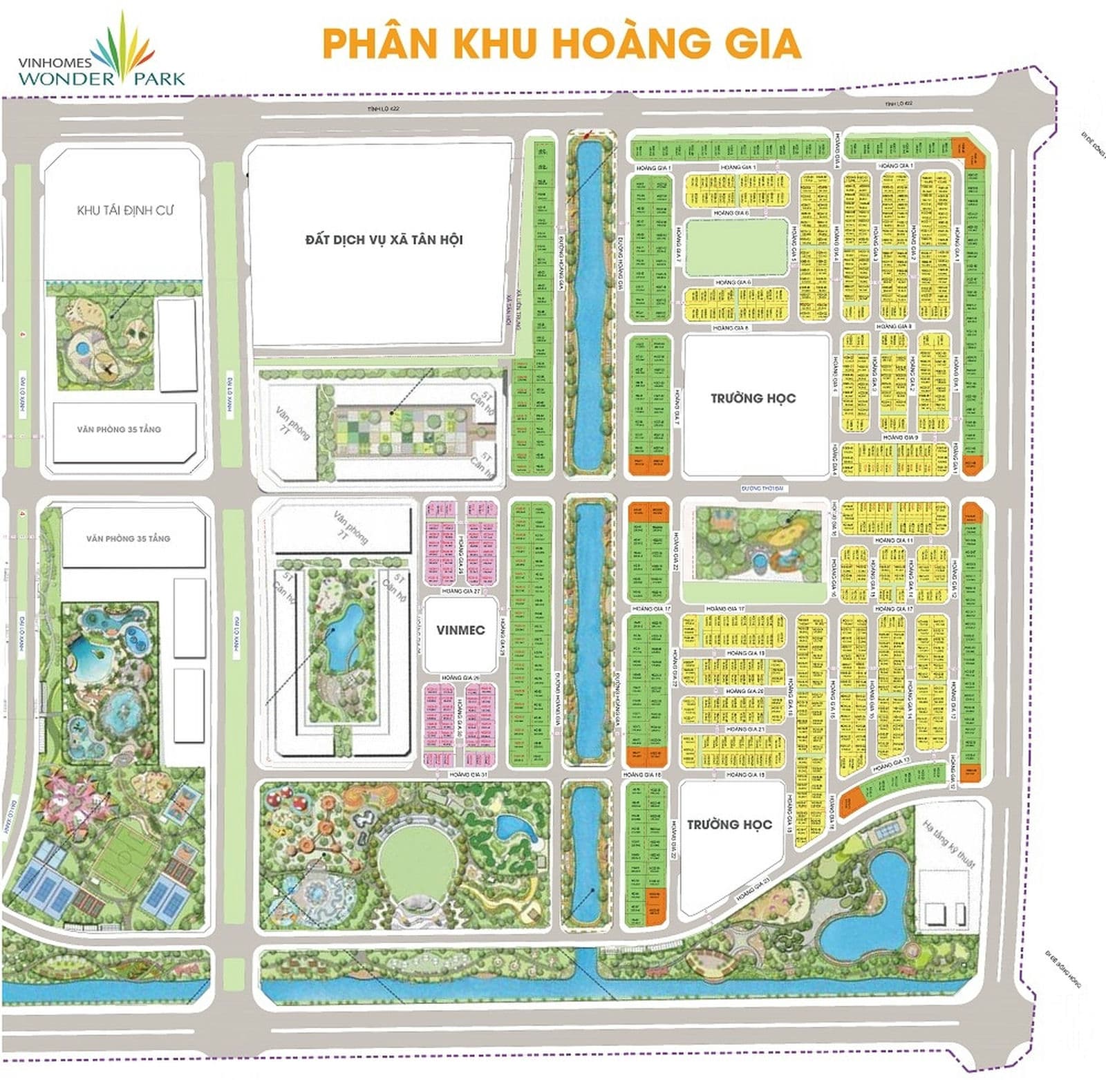 Mặt bằng Phân khu Hoàng Gia Dự án Khu đô thị Vinhomes Wonder Park