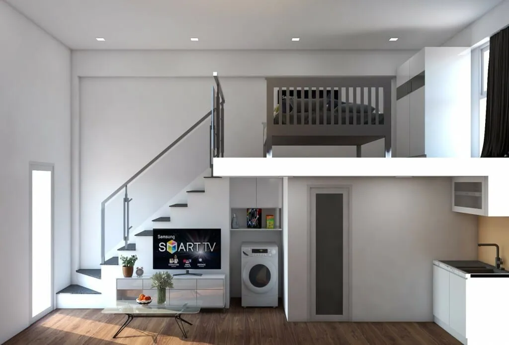 9X HOUSE 4 Phối cảnh mặt cắt ngang Căn hộ 9x House