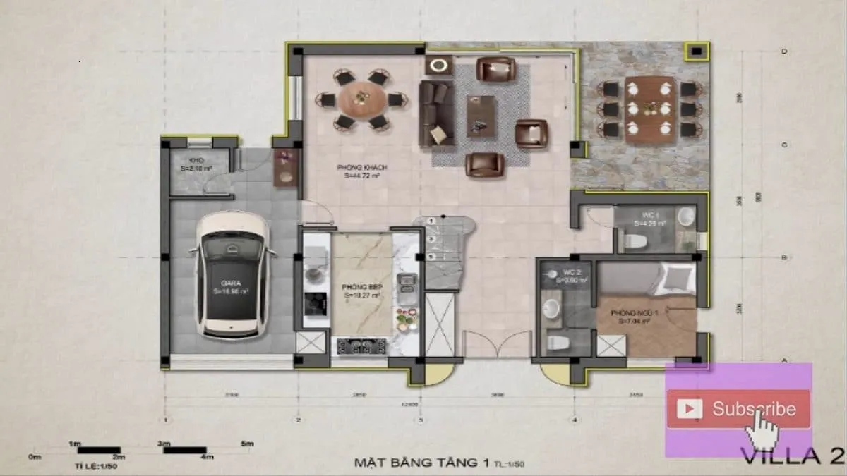 THỊ NẠI ECO BAY 15 Mặt bằng tầng 1 villa 2