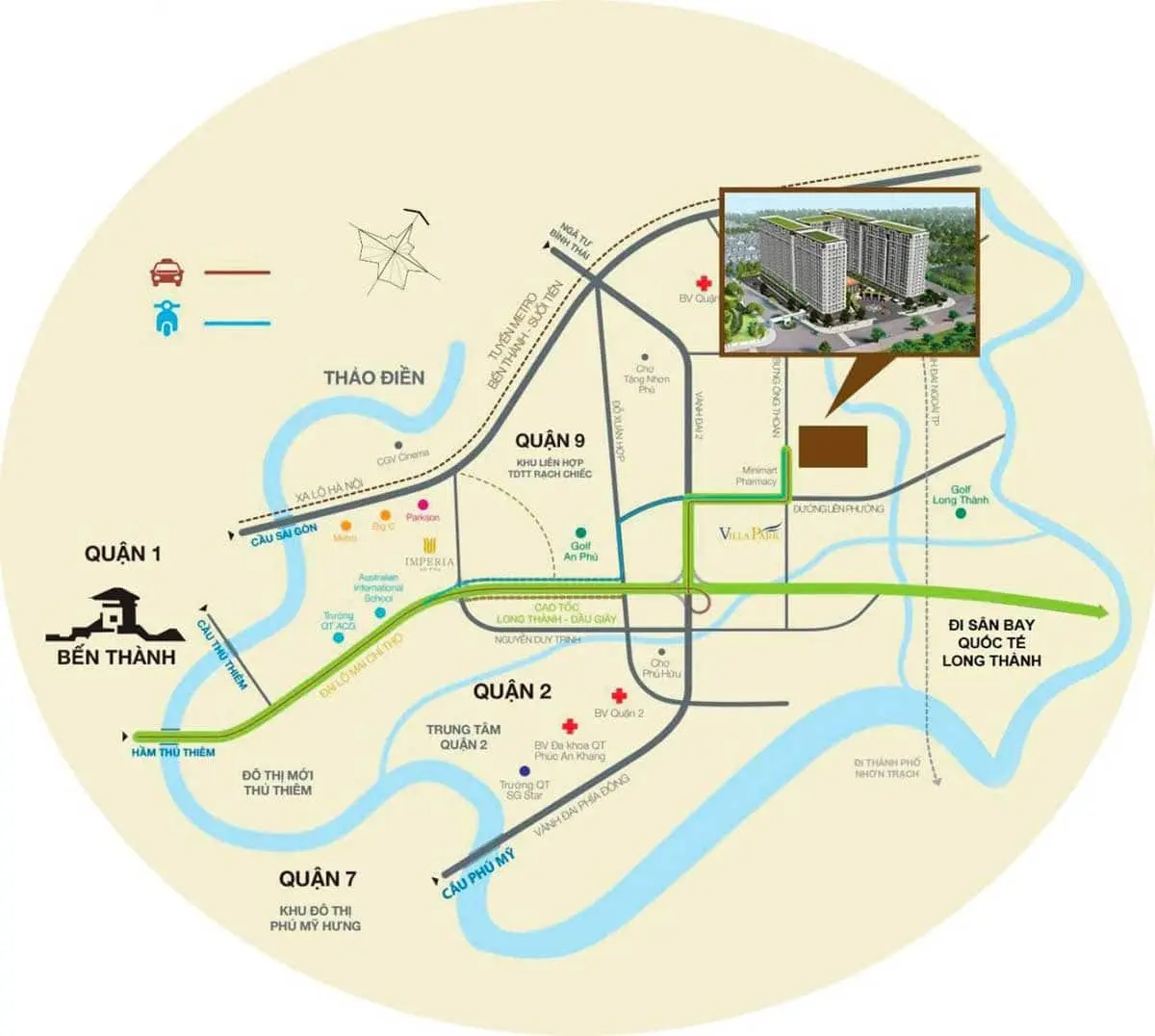 RIVER PARK TOWER QUẬN 9 2 Vị trí Dự án căn hộ River Park Tower