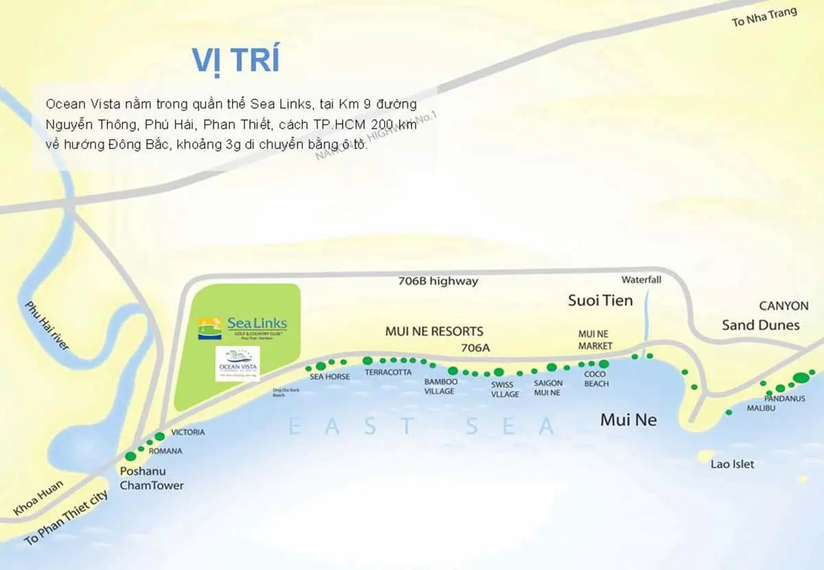 OCEAN VISTA PHAN THIẾT 3 Vị trí Căn hộ Ocean Vista Phan Thiết