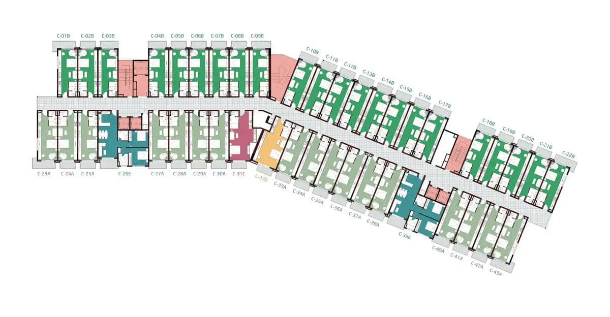 OCEAN VISTA PHAN THIẾT 13 Mặt bằng tầng Block C Căn hộ Ocean Vista Phan Thiết