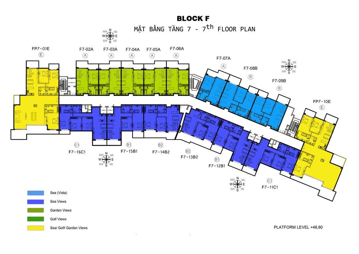 Mặt bằng tầng 7 Block F Căn hộ Ocean Vista Phan Thiết