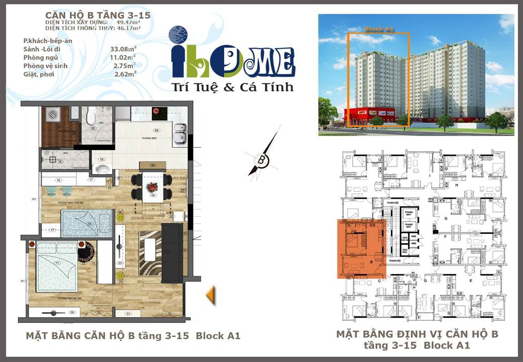 Căn hộ loại B block a1