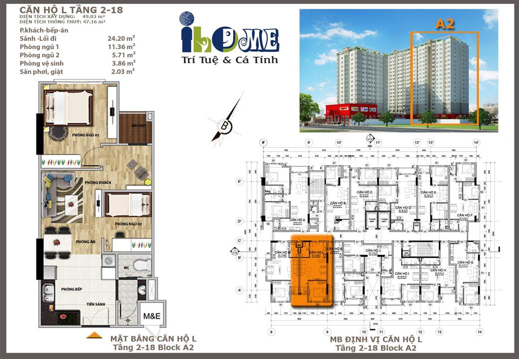 Căn hộ loại l block a2