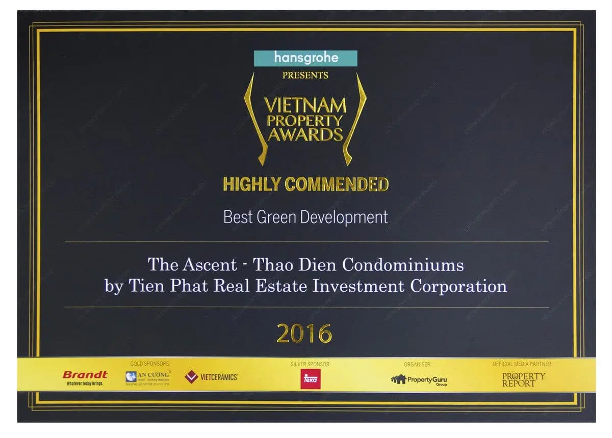 ASCENT PLAZA NƠ TRANG LONG 6 Vietnam Property Award 2016 danh cho Ascent Thảo Điền
