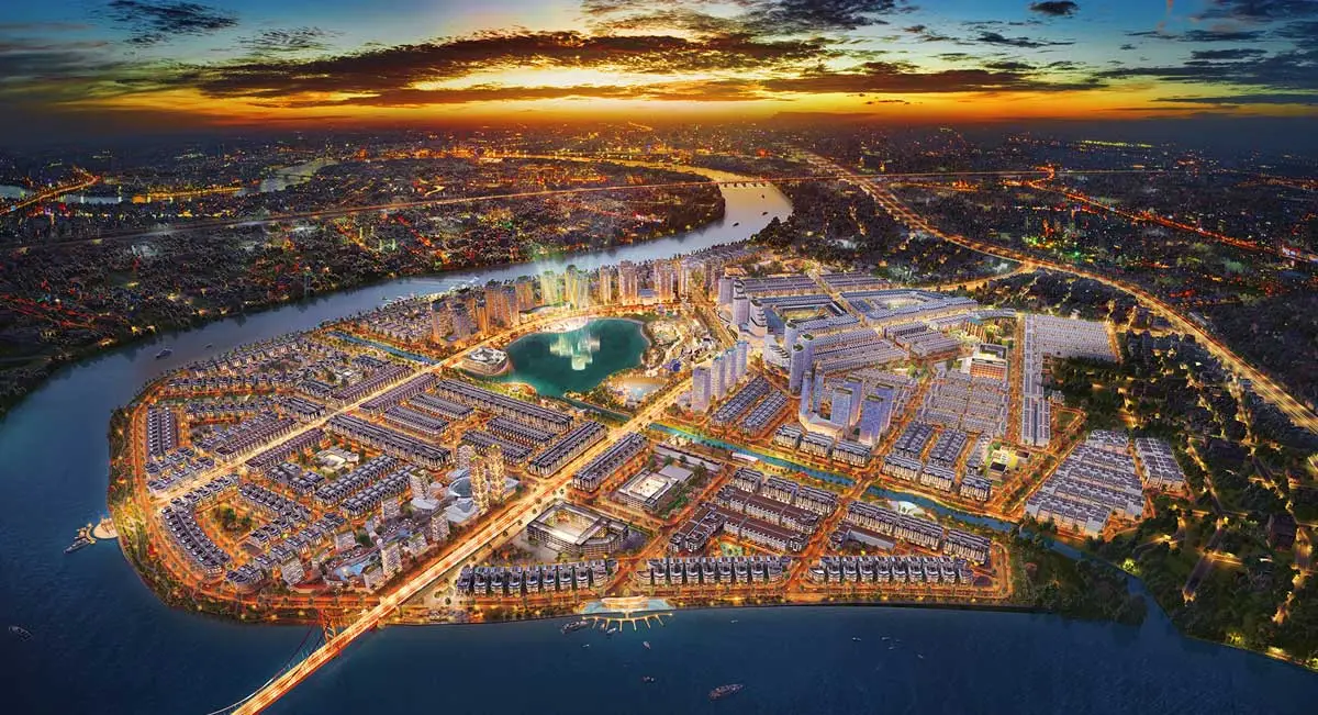 SUNLAKE SHOP VILLAS 2 Toàn cảnh Khu đô thị Vạn Phúc City về đêm