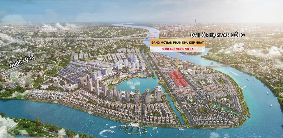 SUNLAKE SHOP VILLAS 3 Vị trí Sunlake Shop Villas trong Khu đô thị Vạn Phúc City