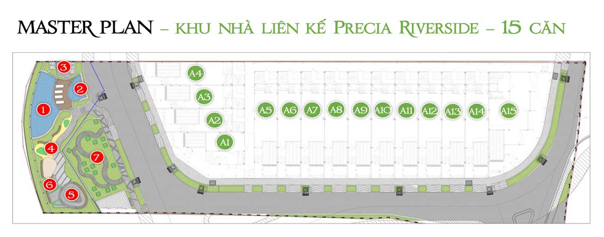 Mặt bằng nhà phố liên kế Precia Riverside Quận 2