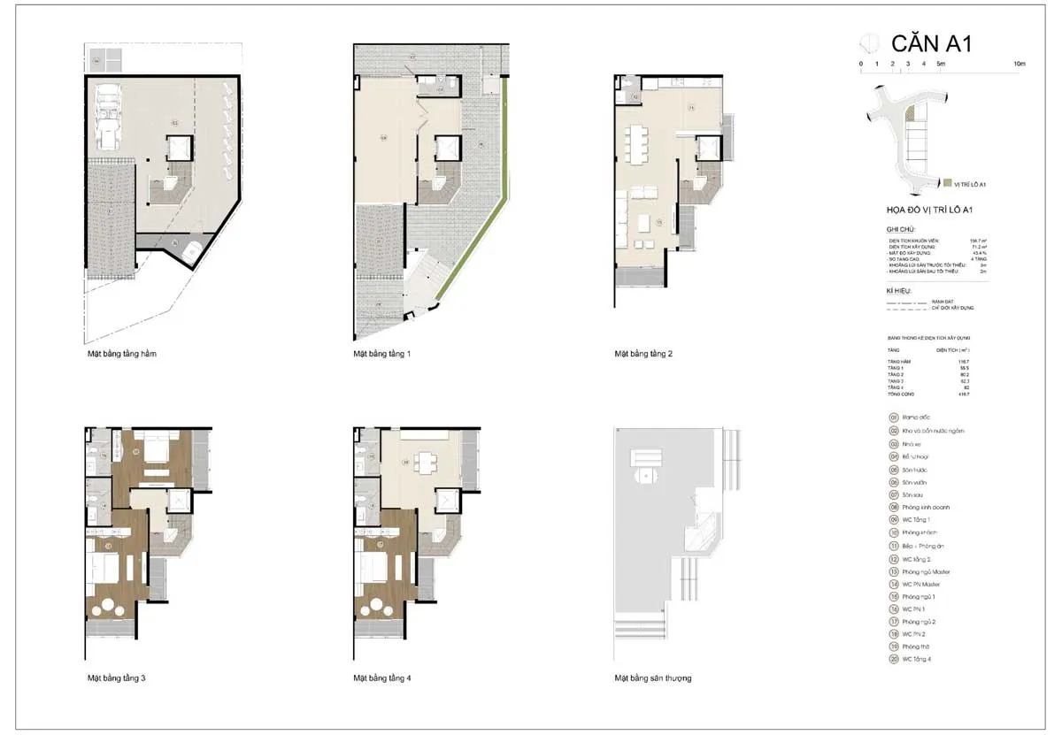 Precia Riverside 16 Thiết kế Căn A1 Nhà phố Precia Riverside Quận 2