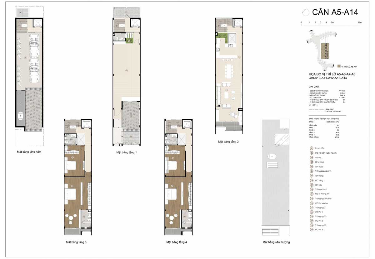 Thiết kế Căn A5-A14 Nhà phố Precia Riverside Quận 2