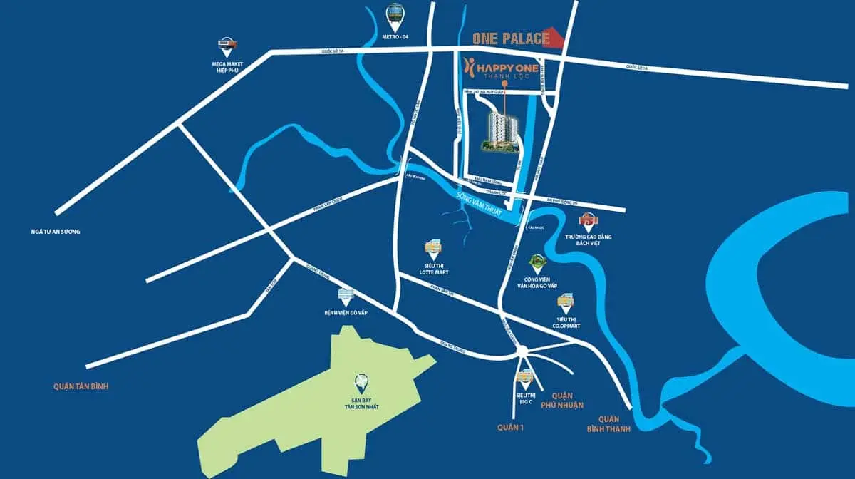 ONE PALACE 3 Vị trí Nhà phố One Palace Hà Huy Giáp Quận 12