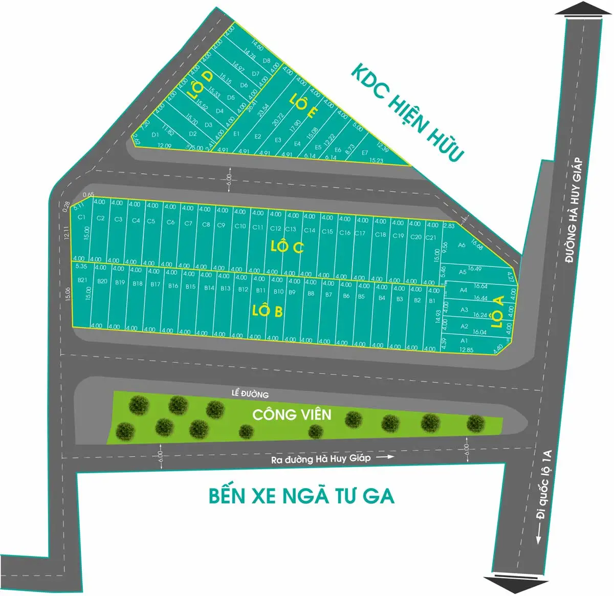 ONE PALACE 5 Mặt bằng phân lô Nhà phố One Palace Hà Huy Giáp Quận 12