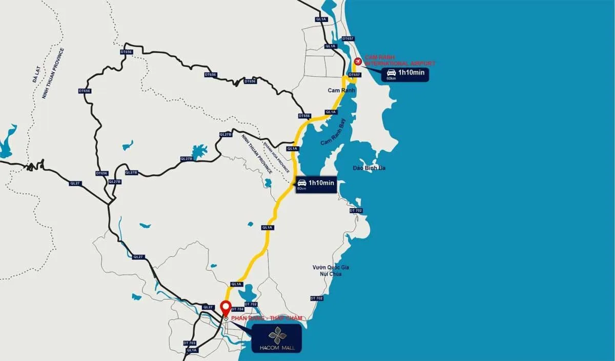 HACOM MALL PHAN RANG 3 Vị trí Dự án Hacom Mall Phan Rang Tháp Chàm Ninh Thuận