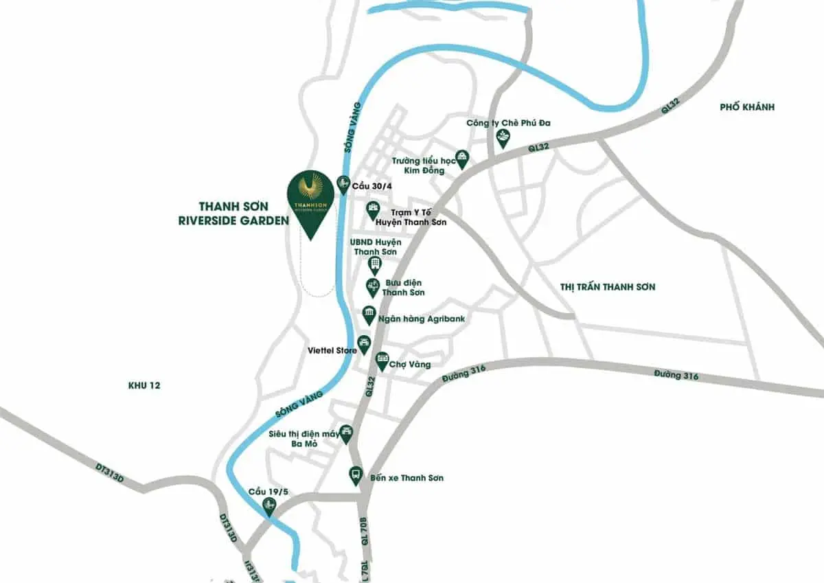 Thanh Sơn Riverside Garden 2 Vị trí Dự án Thanh Sơn Riverside Garden