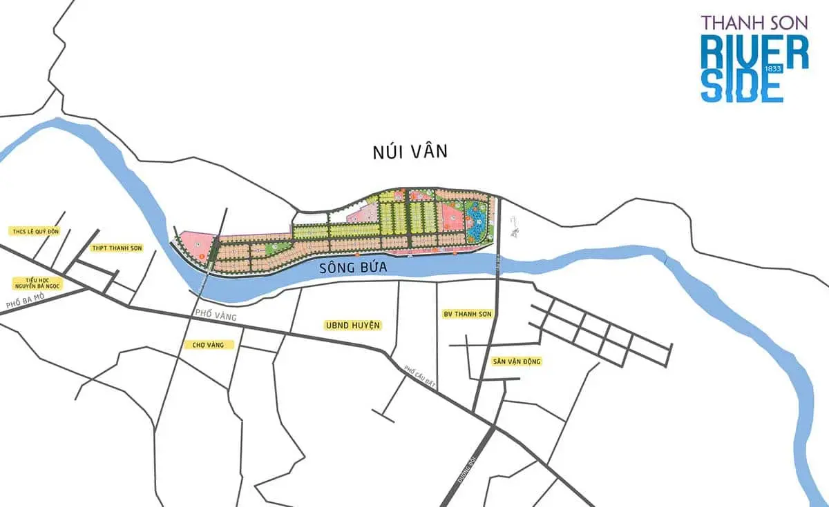 Thanh Sơn Riverside Garden 3 Bản đồ vị trí Dự án Thanh Sơn Riverside Garden Phú Thọ