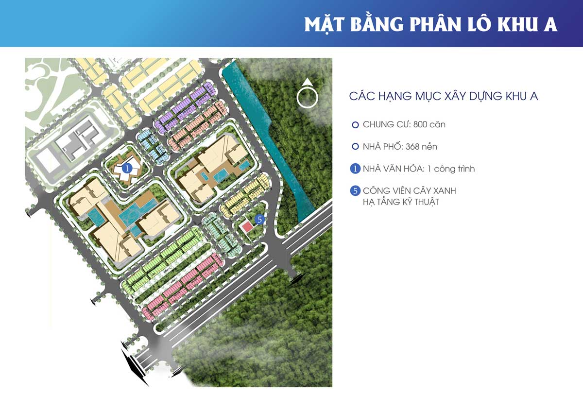 Mặt bằng Phân khu A - Dự án Khu đô thị The New City Châu Đốc