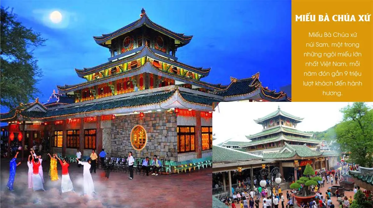 THE NEW CITY CHÂU ĐỐC 7 Miếu Bà Chúa xứ núi Sam, một trong những ngôi miếu lớn nhất Việt Nam, mỗi năm đón gần 9 triệu lượt khách đến hành hương