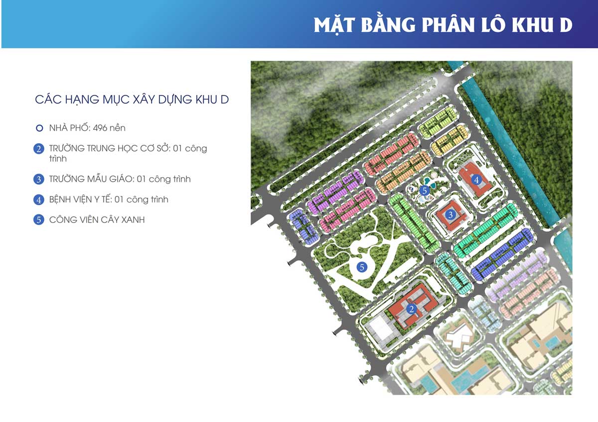 Mặt bằng Phân khu D - Dự án Khu đô thị The New City Châu Đốc