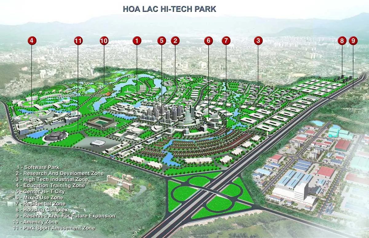 VINHOMES HOÀ LẠC THẠCH THẤT 3 phoi-canh-khu-cong-nghe-cao-hoa-lac