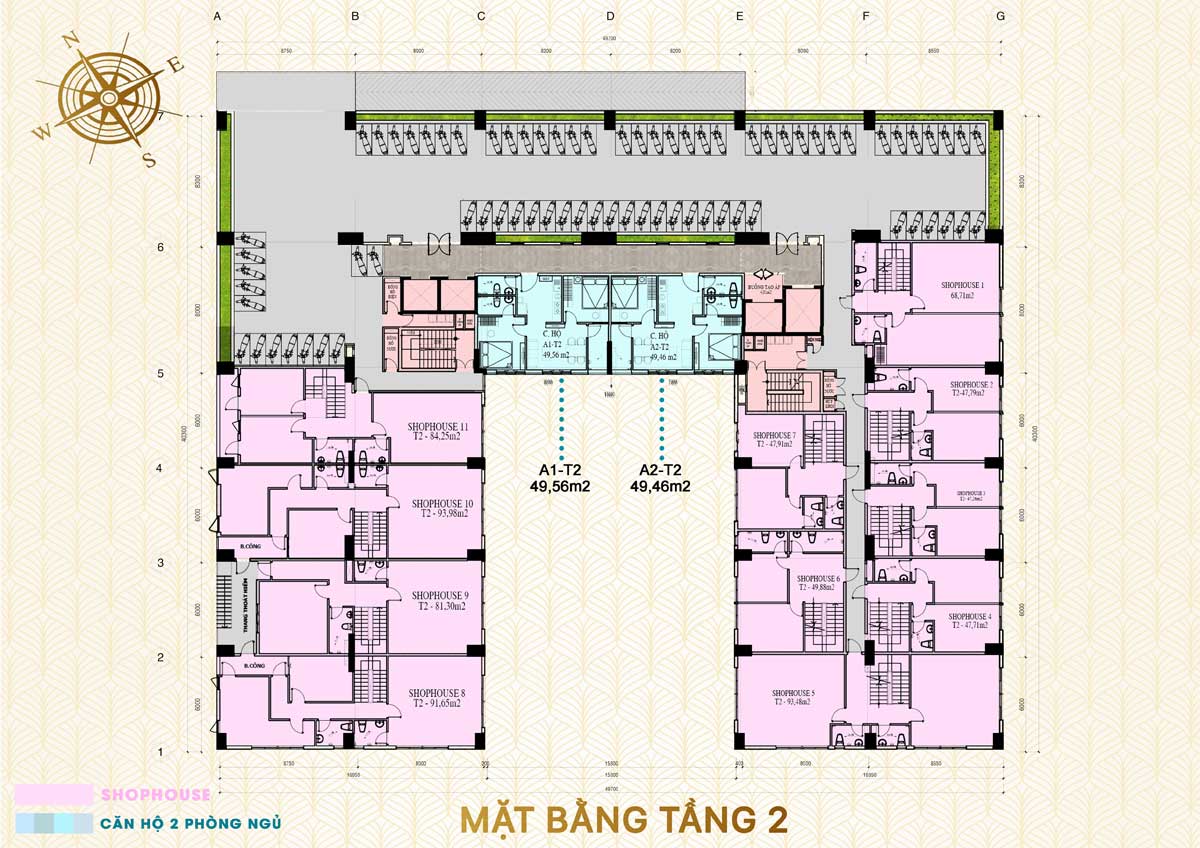 Mặt bằng tầng 2 Green Melody