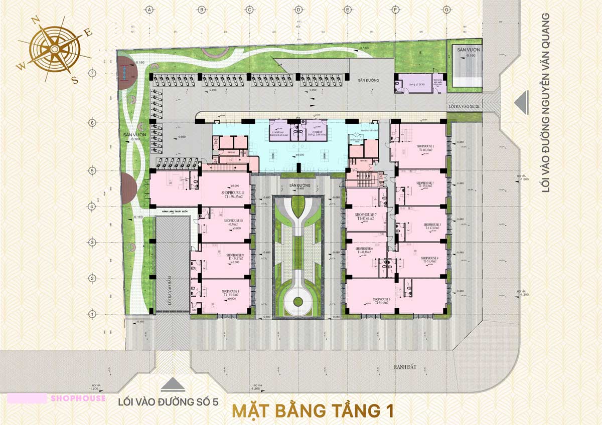 Mặt bằng tầng 1 Green Melody