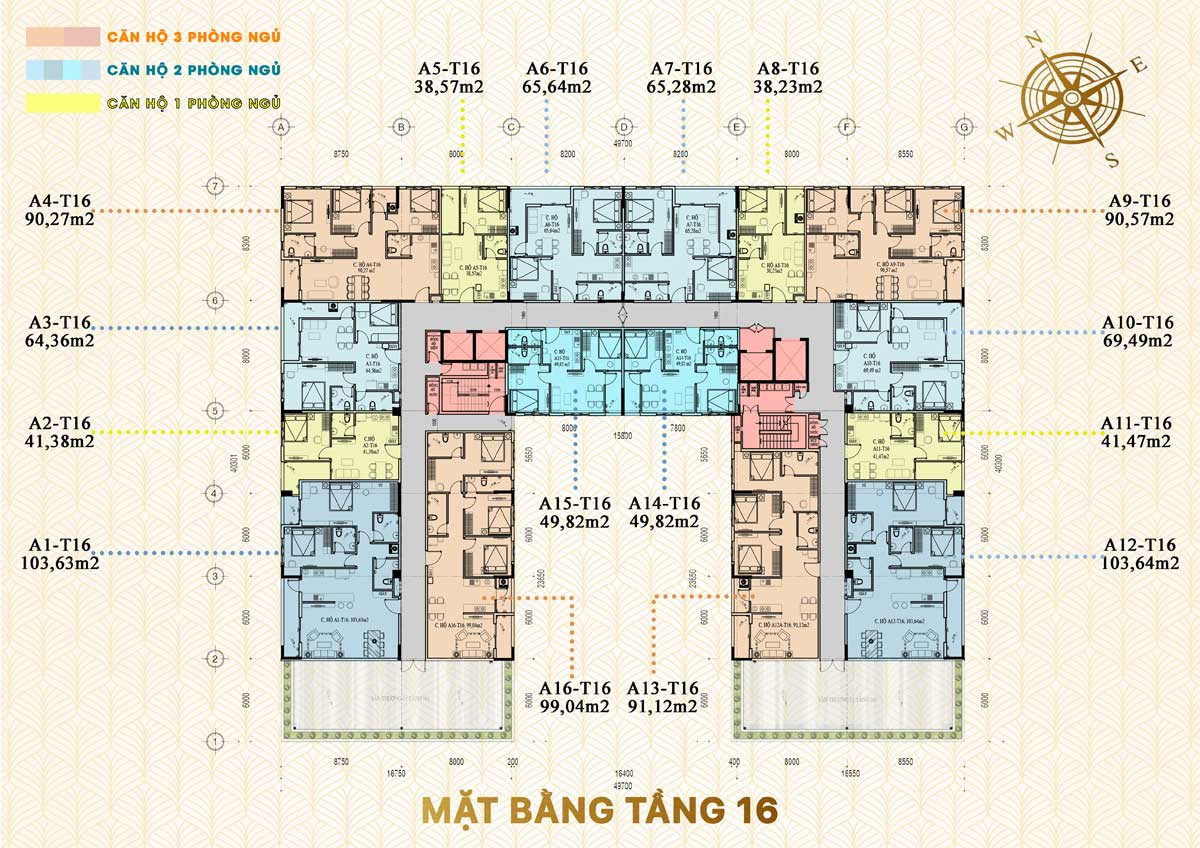 Mặt bằng tầng 16 Green Melody