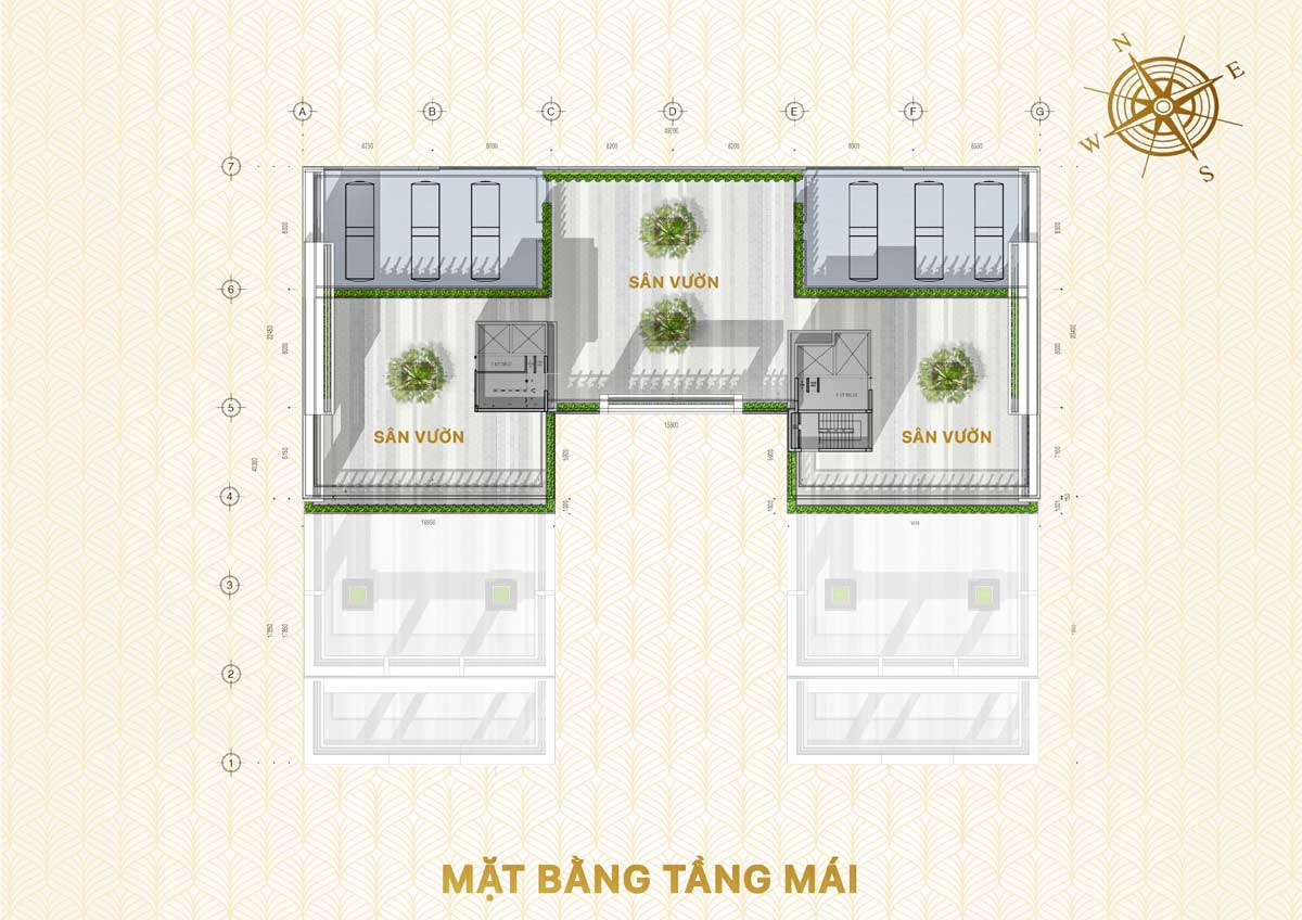 Mặt bằng tầng Mái Green Melody