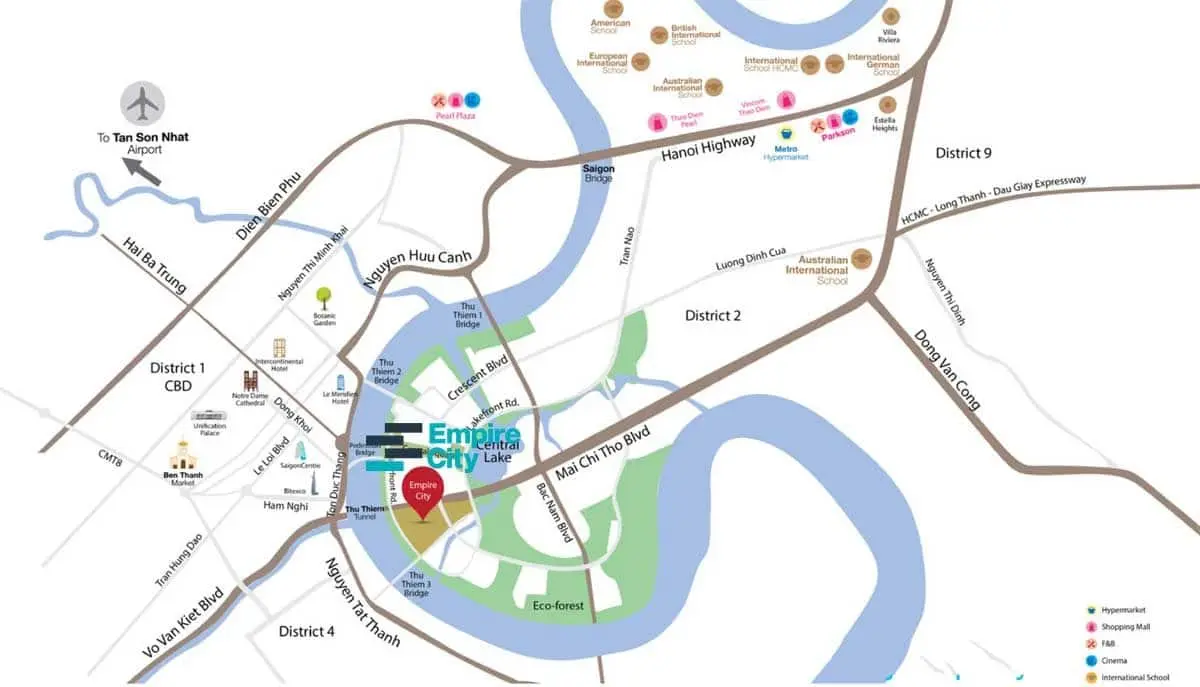 EMPIRE CITY THỦ THIÊM 3 Vị trí Dự án Căn hộ Empire City Thủ Thiêm Quận 2