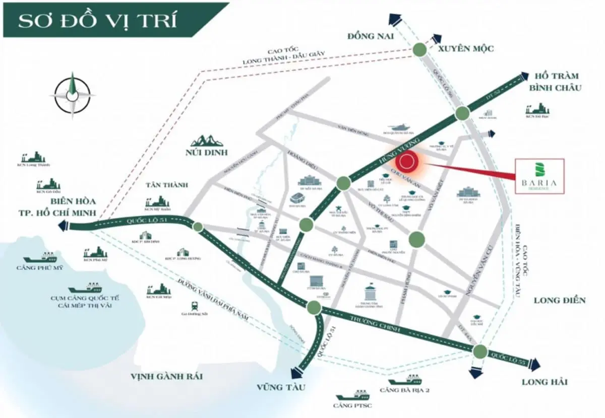 BARIA RESIDENCE 2 Vị trí Dự án Đất nền Baria Residence