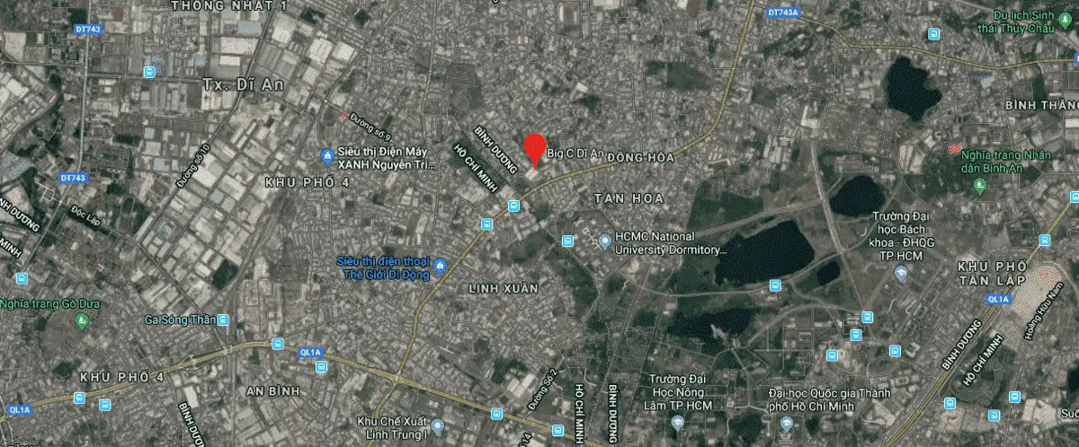 BCONS 5 TÂN HÒA 2 Khu vực triển khai Căn hộ Đại học Quốc Gia