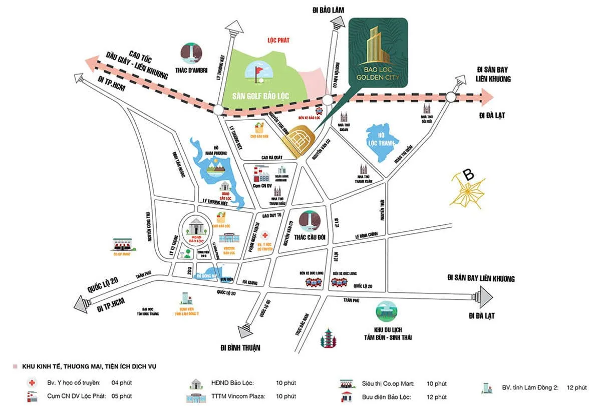 Bảo Lộc Golden City 2 Vị trí Dự án Đất Nền Khu Đô Thị Bảo Lộc Golden City