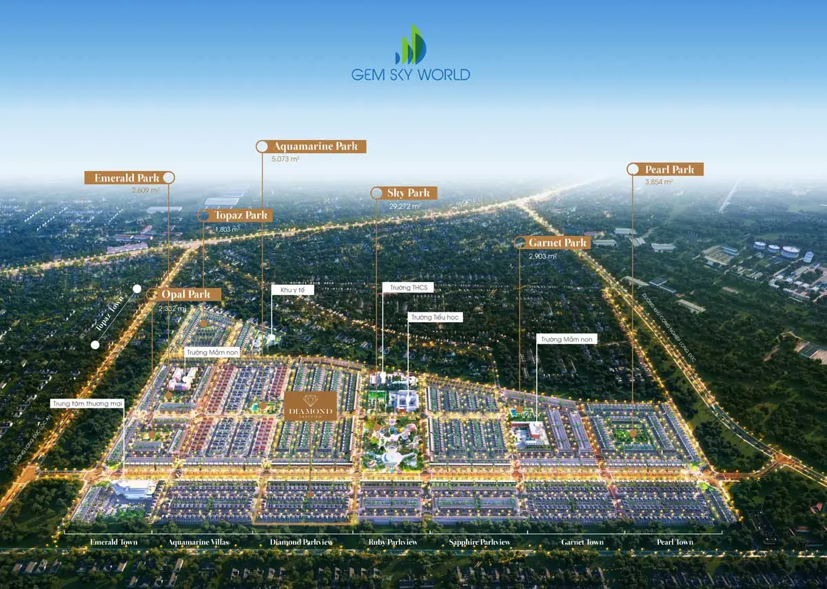 GEM SKY WORLD LONG THÀNH 1 Tổng thể Khu Đô Thị Thương Mại Giải Trí Gem Sky World