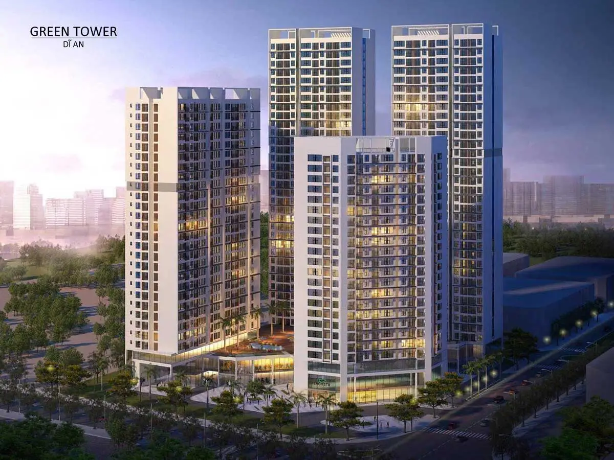 GREEN TOWER DĨ AN BÌNH DƯƠNG 1 Phối cảnh Dự án Căn hộ Green Tower Dĩ An Bình Dương