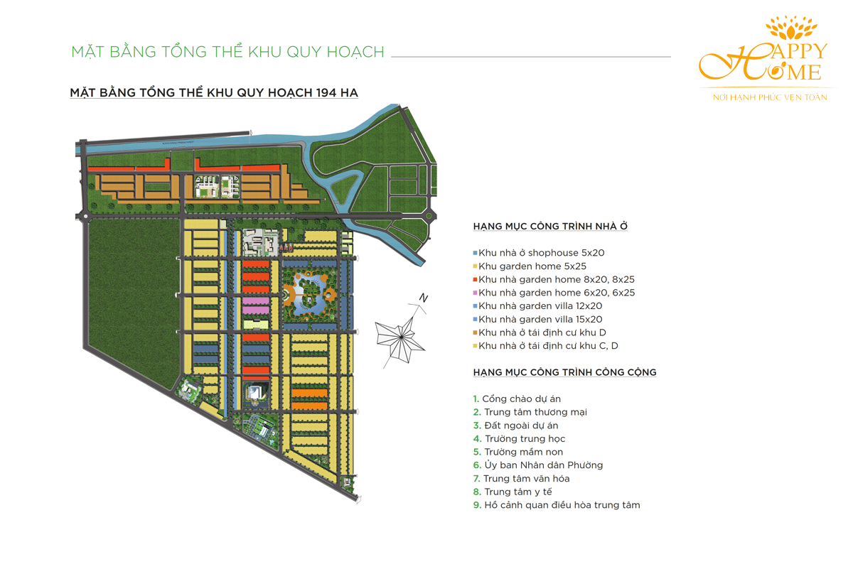 Mặt bằng Toàn khu Dự án Khu đô thị Happy Home Cà Mau