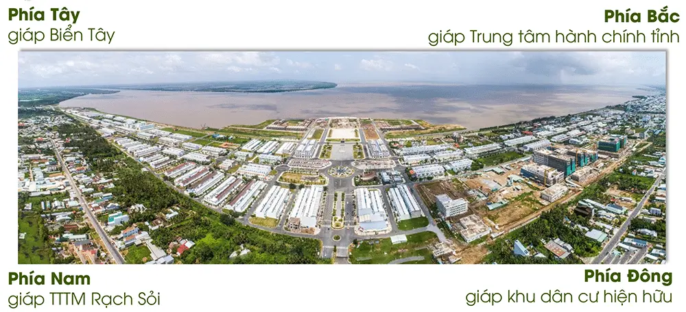 KHU ĐÔ THỊ PHÚ CƯỜNG HOÀNG GIA KIÊN GIANG 4 Vị trí Tiếp giáp khu vực sung quanh Dự án Khu đô thị Phú Cường Hoàng Gia