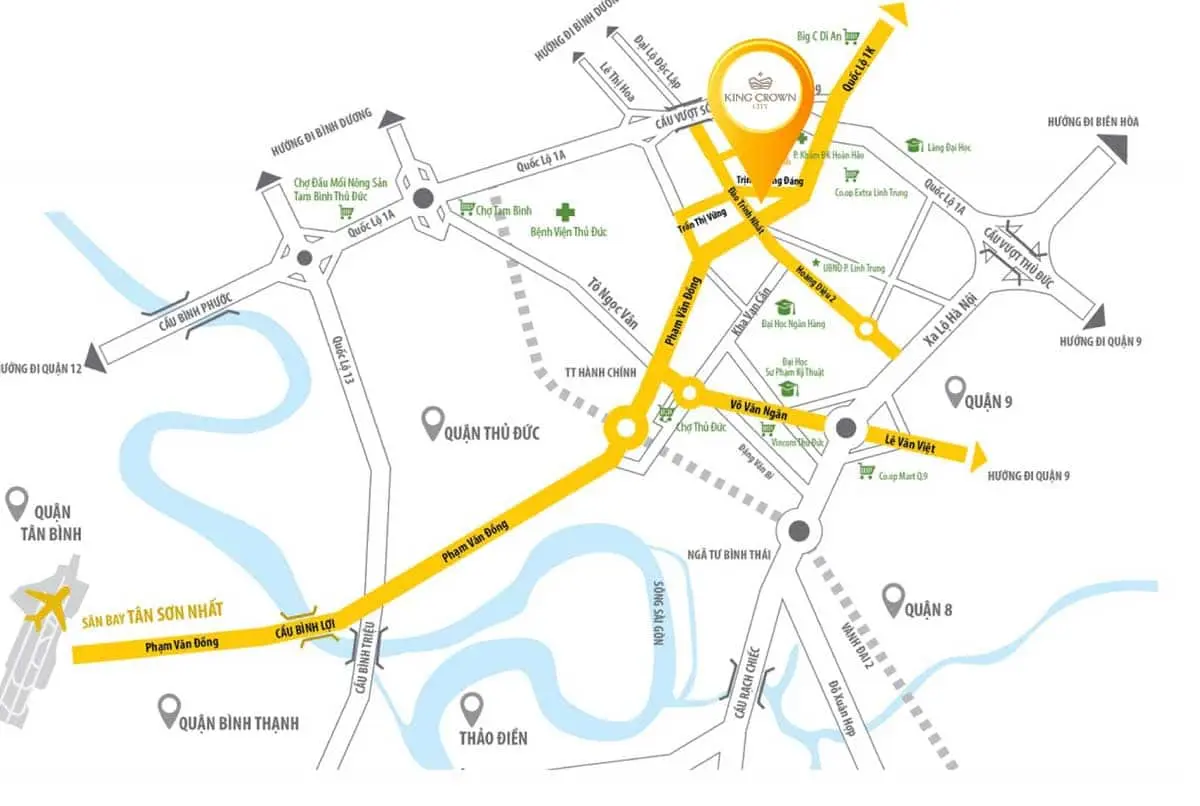 King Crown City 1 Bản đồ Vị trí Dự án Căn hộ King Crown City Phạm Văn Đồng Thủ Đức